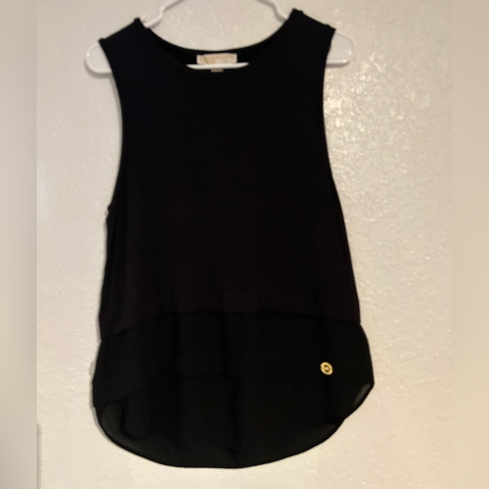 Michael KORS black sleeveless tank top, size Medium. Long length.